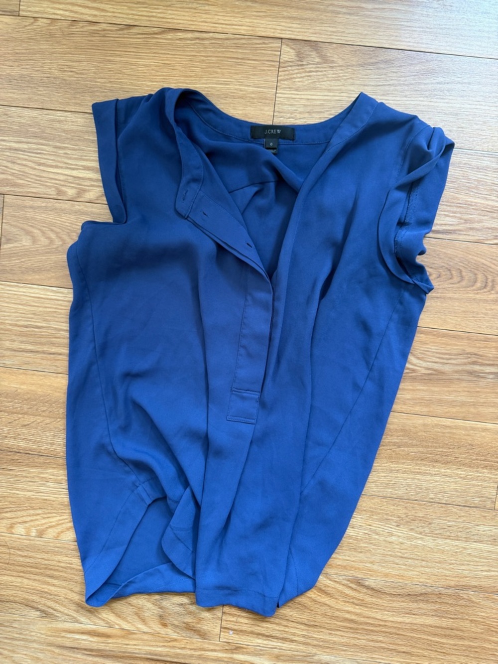 J. Crew Sleeveless V-Neck Blouse in Deep Navy